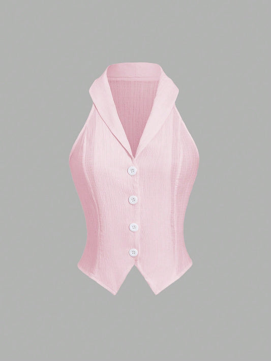 Chaleco Almendra rosa