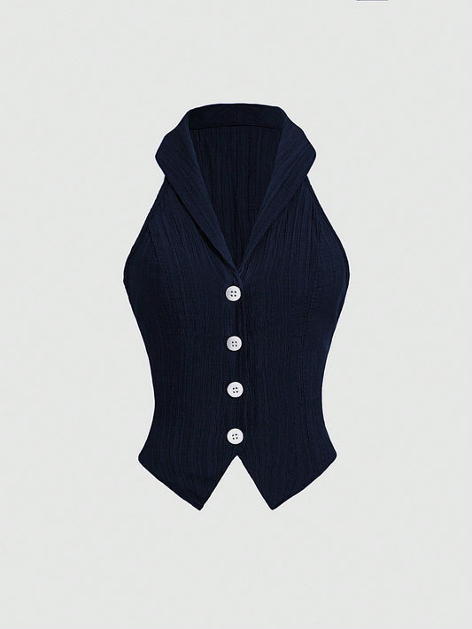 Chaleco Almendra azul