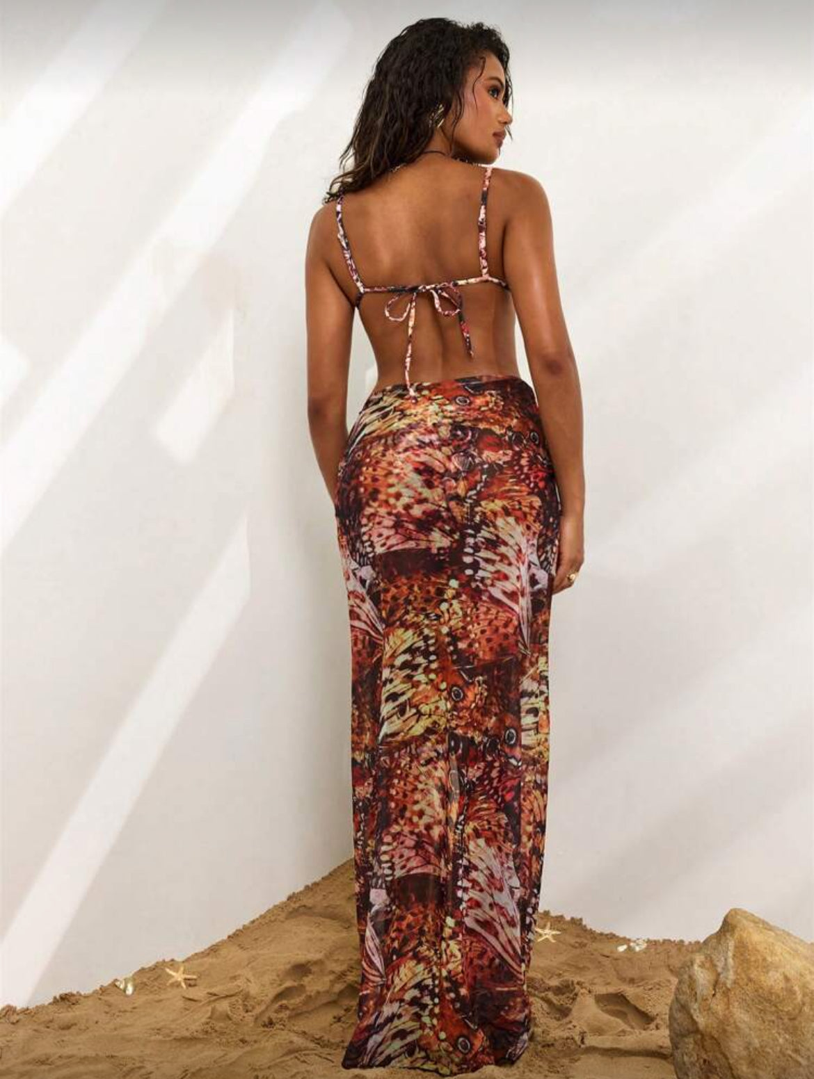 Bikini de tres piezas marron