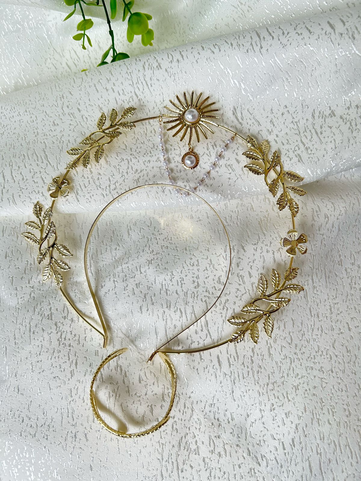 Vincha diosa griega de perlas