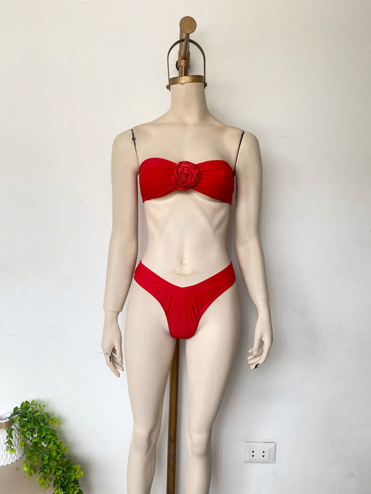 Conjunto de bikini con aplicaciones de rosas