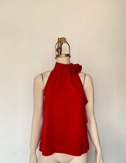 Blusa cuello de rosa