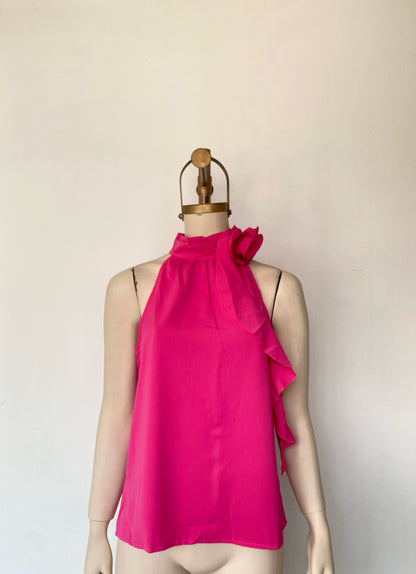 Blusa cuello de rosa