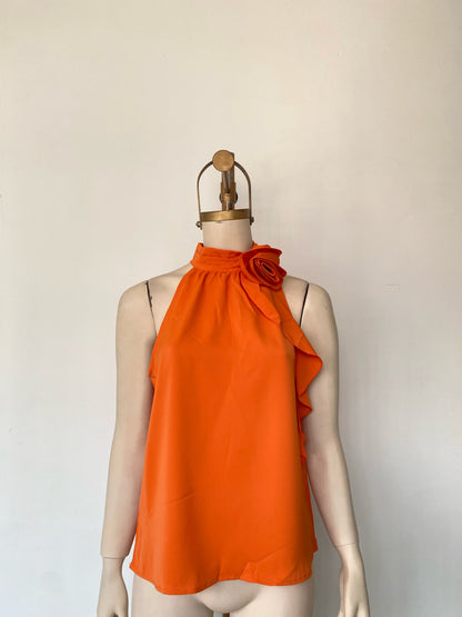 Blusa cuello de rosa