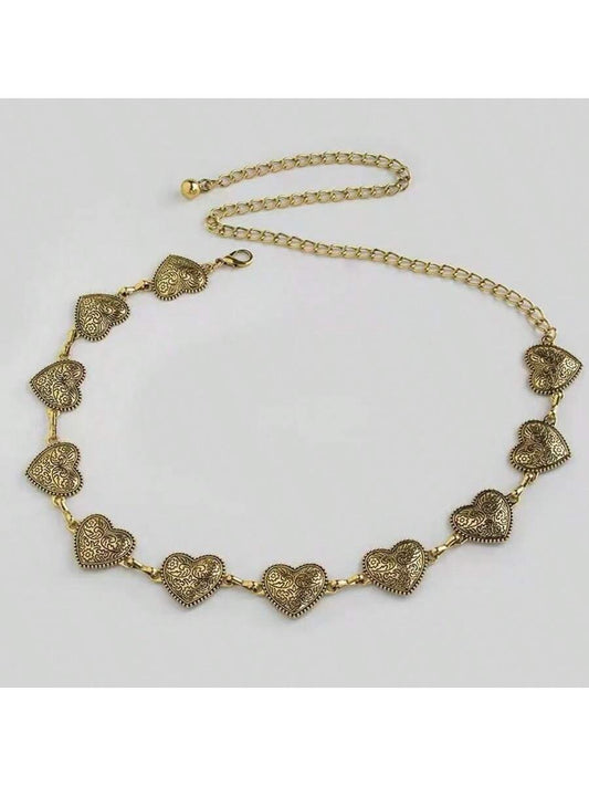 correa de corazon plateada