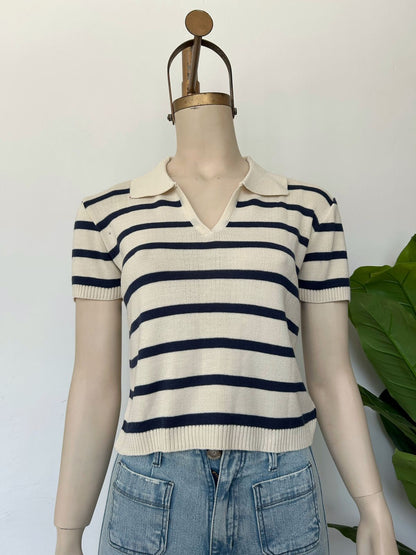 Polo cuello de rayas